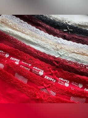 NIB SKIMS Lightweight Cotton Lace-Trim Brief  Panties - 10 pack - Large